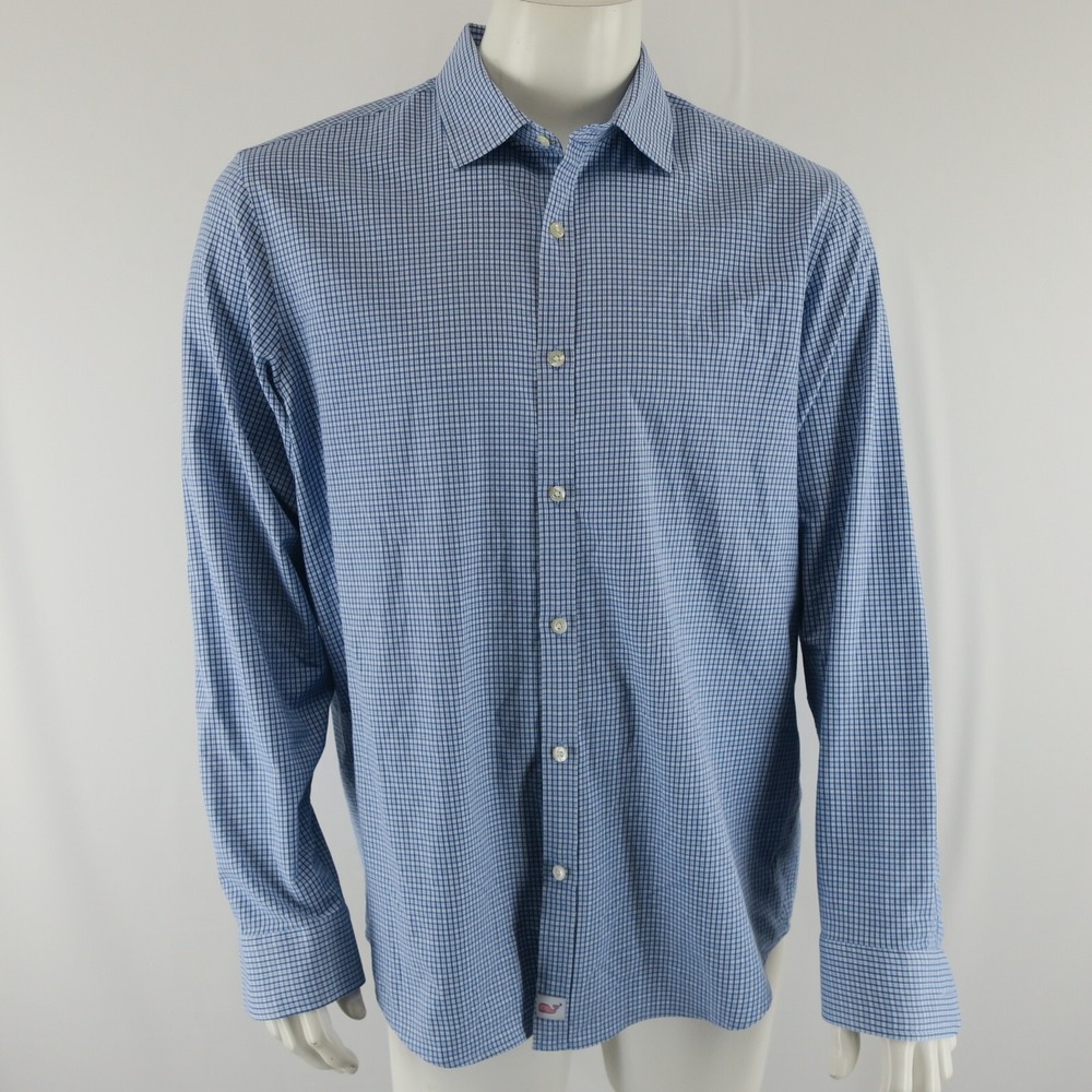 Vineyard Vines Performance Slim Fit Cooper Shirt Mens XL Blue